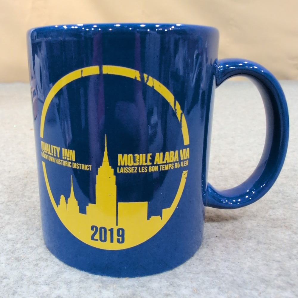 Quality Inn Mobile Alabama 2019 Downtown Historic District Blue Ceramic Mug - Picture 1 of 3